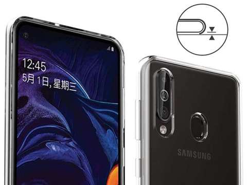 Etui silikonowe przezroczyste do Samsung Galaxy A60/M40 + Szkło Alogy