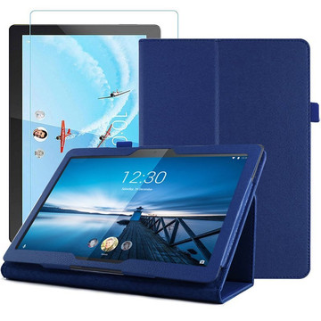 Etui stojak do Lenovo Tab M10 10.1 TB-X605 Granatowe + FOLIA + RYSIK