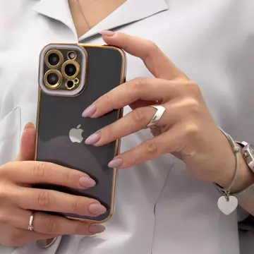 Fashion Case etui do Xiaomi Redmi Note 11 Pro żelowy pokrowiec ze złotą ramką biały