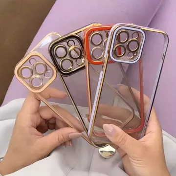 Fashion Case etui do Xiaomi Redmi Note 11 Pro żelowy pokrowiec ze złotą ramką biały