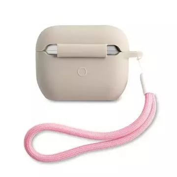 Guess GUACAPLSVSGP AirPods Pro cover szaro różowy/grey pink Silicone Vintage