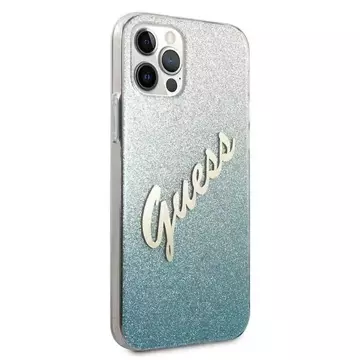 Guess GUHCP12LPCUGLSBL iPhone 12 Pro Max 6,7" niebieski/blue hardcase Glitter Gradient Script