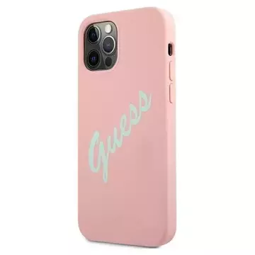 Guess GUHCP12MLSVSPG iPhone 12/12 Pro 6,1" różowo zielony/green pink hardcase Silicone Vintage