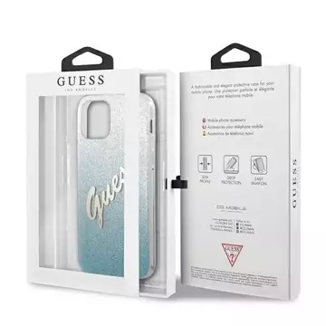 Guess GUHCP12SPCUGLSBL iPhone 12 mini 5,4" niebieski/blue hardcase Glitter Gradient Script