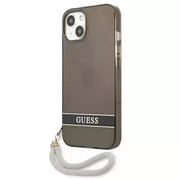 Guess GUHCP13MHTSGSK iPhone 13 6,1" czarny/black hardcase Translucent Stap