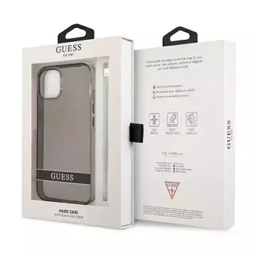 Guess GUHCP13MHTSGSK iPhone 13 6,1" czarny/black hardcase Translucent Stap