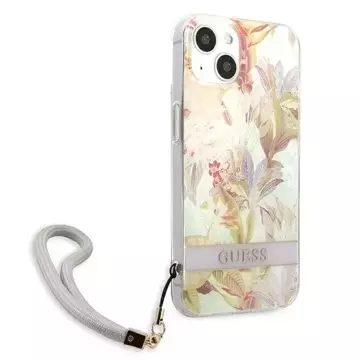 Guess GUHCP13SHFLSU iPhone 13 mini 5,4" fioletowy/purple hardcase Flower Strap