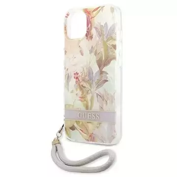 Guess GUHCP13SHFLSU iPhone 13 mini 5,4" fioletowy/purple hardcase Flower Strap