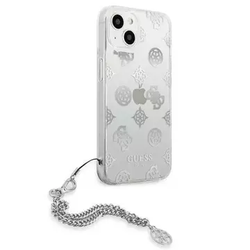 Guess GUHCP13SKSPESI iPhone 13 mini 5,4" srebrny/silver hardcase Peony Chain Collection