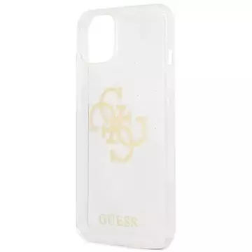 Guess GUHCP13SPCUGL4GTR iPhone 13 mini 5,4" transparent hard case Glitter 4G Big Logo