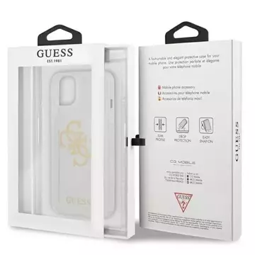 Guess GUHCP13SPCUGL4GTR iPhone 13 mini 5,4" transparent hard case Glitter 4G Big Logo