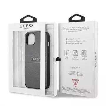 Guess GUHCP13SPSASBGR iPhone 13 mini 5,4" szary/grey Saffiano Strap