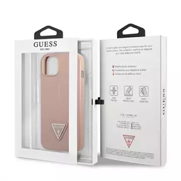 Guess GUHCP13SPSATLP iPhone 13 mini 5,4" różowy/pink hardcase SaffianoTriangle Logo