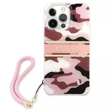 Guess GUHCP13XKCABPI iPhone 13 Pro Max 6,7" różowy/pink hardcase Camo Strap Collection