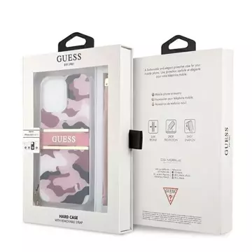 Guess GUHCP13XKCABPI iPhone 13 Pro Max 6,7" różowy/pink hardcase Camo Strap Collection