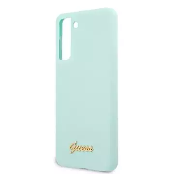 Guess GUHCS21MLSLMGLB S21+ G996 niebieski/blue hardcase Silicone Script Metal Logo