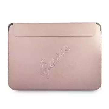 Guess Sleeve GUCS13PUSASPI 13" różowy /pink Saffiano Script