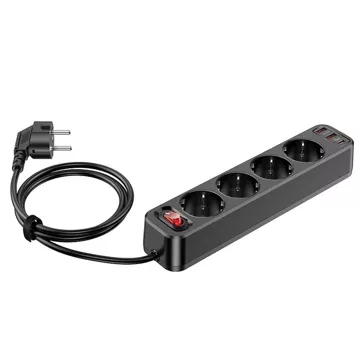 HOCO Listwa Zasilająca 4 Gniazda + 2x USB-A + Typ C PD QC3.0 20W NS1 1,8 m