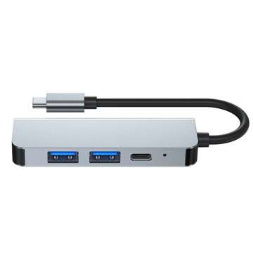 Hub Adapter 2x USB-A HDMI USB-C V2-HUB 4w1 USB-C Grey