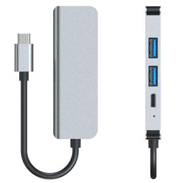 Hub Adapter 2x USB-A HDMI USB-C V2-HUB 4w1 USB-C Grey