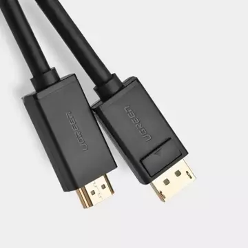 Jednokierunkowy kabel UGREEN z DisplayPort na HDMI 4K 30 Hz 32 AWG  2 m czarny (DP101 10202)