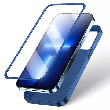 Joyroom 360 Full Case etui pokrowiec do iPhone 13 Pro Max obudowa na tył i przód + szkło hartowane niebieski (JR-BP928 blue)