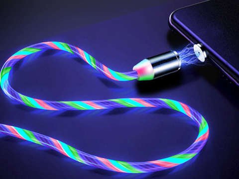 Kabel 1m Alogy magnetyczny świecący przewód LED Lightning Wielokolorowy