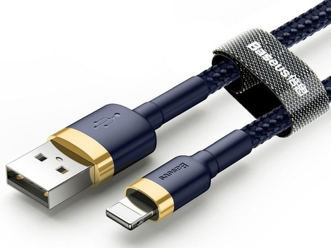 Kabel 2m Baseus Keviar USB Lightning do iPhone iPad iPod 1.5A Granatowy