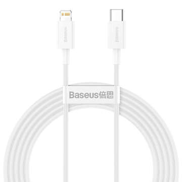 Kabel 2m Baseus Superior mocny przewód USB-C Type C do Lightning PD 20W Biały