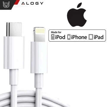 Kabel 2m USB-C do Lightning Alogy Fast Charge przewód do ładowania iPhone 20W biały 