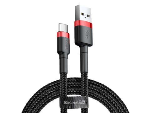 Kabel 3m Baseus Cafule USB-C Type C 2A Czarno-czerwony