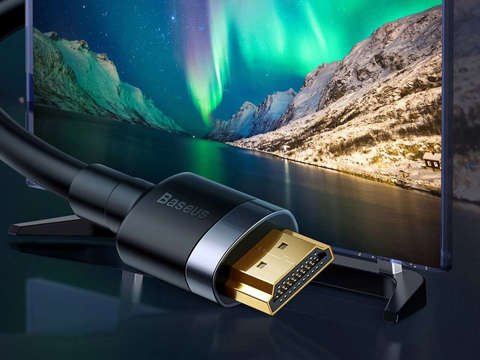 Kabel HDMI- HDMI 2.0 Baseus Cafule FULL HD 4K 60Hz 3D 5m Czarno-szary