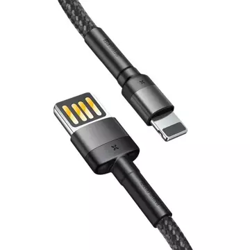 Kabel Lightning USB (dwustronny) Baseus Cafule 2,4A 1m (szaro-czarny)