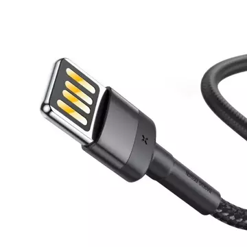 Kabel Lightning USB (dwustronny) Baseus Cafule 2,4A 1m (szaro-czarny)