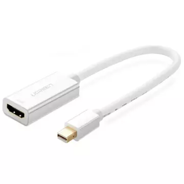 Kabel UGREEN adapter przejściówka FHD (1080p) HDMI (żeński) - Mini DisplayPort (męski - Thunderbolt 2.0) biały (MD112 10460)