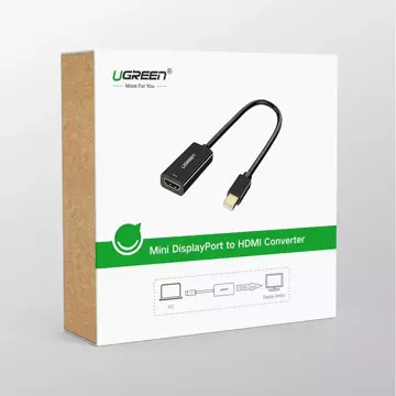 Kabel UGREEN adapter przejściówka FHD (1080p) HDMI (żeński) - Mini DisplayPort (męski - Thunderbolt 2.0) biały (MD112 10460)