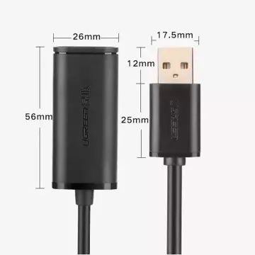 Kabel UGREEN aktywny przedłużacz USB 2.0 480 Mbps 5 m czarny (US121 10319)