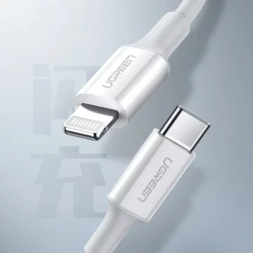 Kabel UGREEN przewód MFi USB Typ C - Lightning 3A 1.5 m biały (US171)