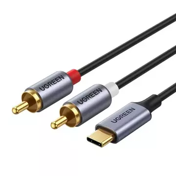 Kabel UGREEN przewód audio dźwiękowy USB Typ C (męski) - 2RCA (męski) 1,5m szary (20193 CM451)