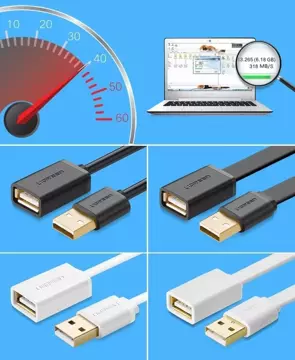 Kabel UGREEN przewód przejściówka USB (żeński) - USB (męski) 2m czarny (10316)