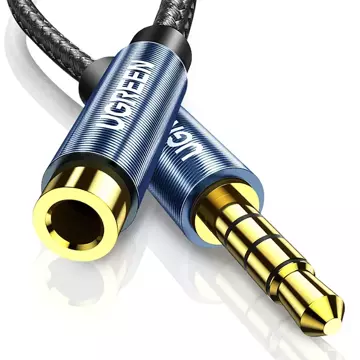 Kabel UGREEN to  adapter przedłużacz AUX mini jack 3,5 mm 1,5m niebieski (AV118)