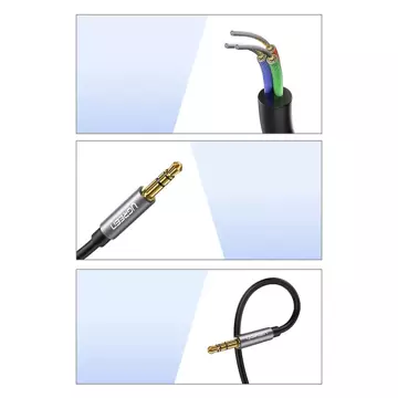 Kabel UGREEN to  adapter przedłużacz AUX mini jack 3,5 mm 1,5m niebieski (AV118)