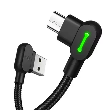 Kabel USB do Micro USB kątowy Mcdodo CA-5280 LED, 3m (czarny)