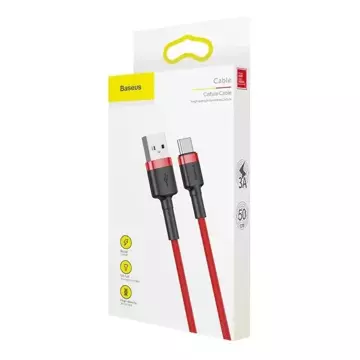 Kabel USB do USB-C Baseus Cafule 3A 0.5m (czerwony)