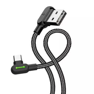 Kabel USB do USB-C kątowy Mcdodo CA-5280 LED, 3m (czarny)