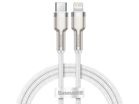 Kabel przewód Baseus Metal USB-C Type C na Lightning PD 20W 1m White