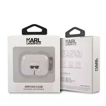 Karl Lagerfeld KLA3UKHGS AirPods 3 cover srebrny/silver Glitter Karl`s Head