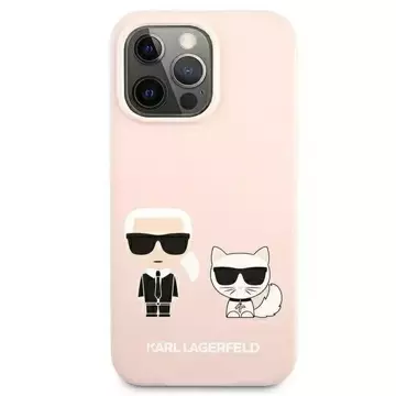 Karl Lagerfeld KLHMP13LSSKCI iPhone 13 Pro  / 13 6,1" hardcase jasnoróżowy/light pink Silicone Ikonik Karl & Choupette Magsafe