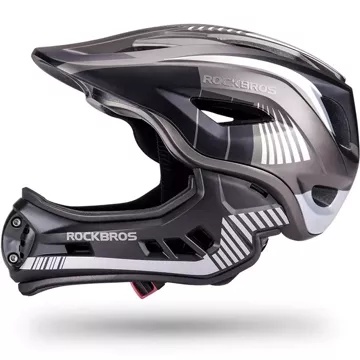 Kask rowerowy dziecięcy z odpinaną szczęką Rockbros TT-32SBTG-S rozmiar S - szary