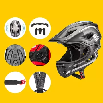 Kask rowerowy dziecięcy z odpinaną szczęką Rockbros TT-32SBTG-S rozmiar S - szary